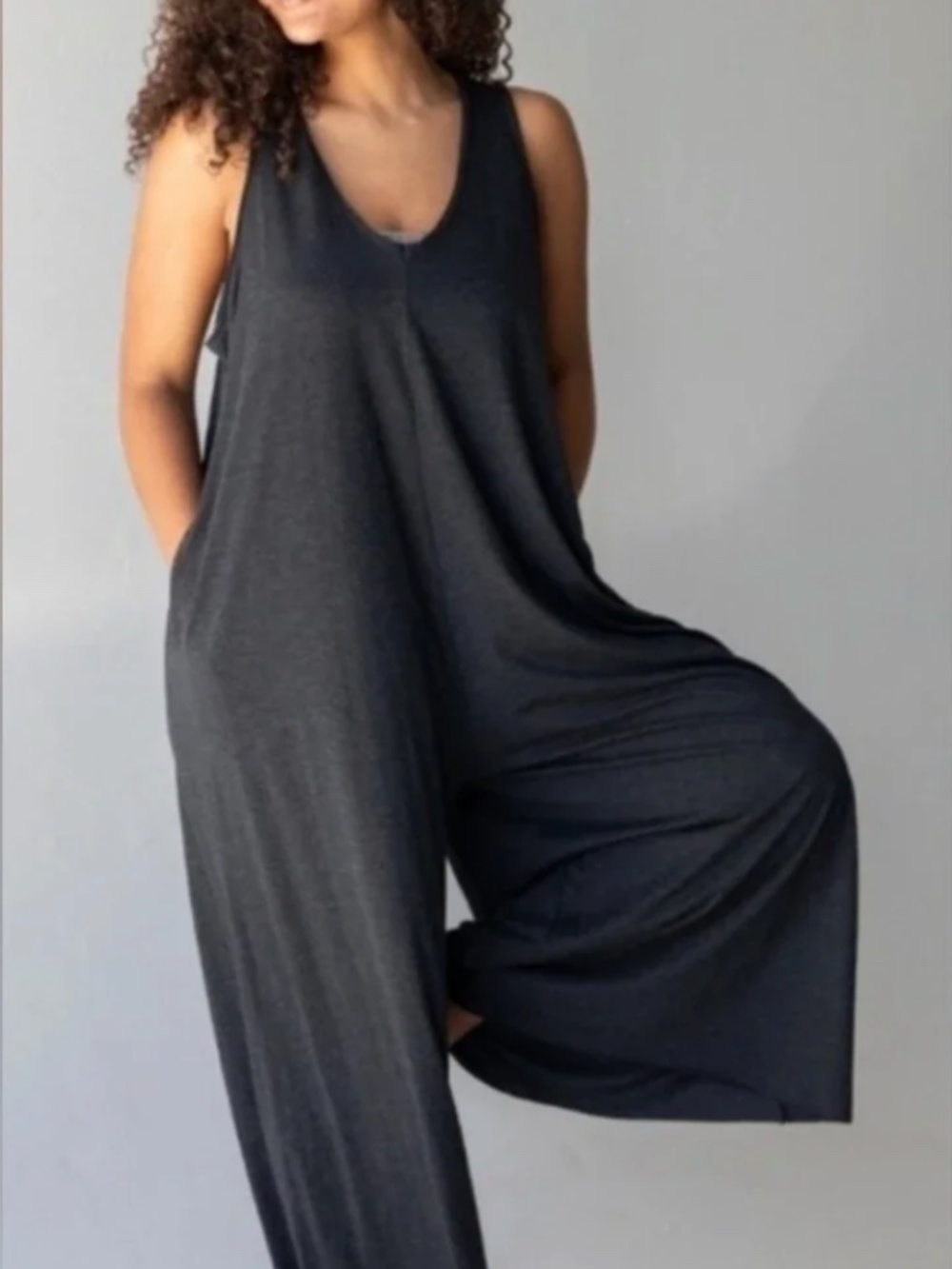 Natural Life Dylan Reversible Knit Jumpsuit Washed Charcoal Gray Size (Size)